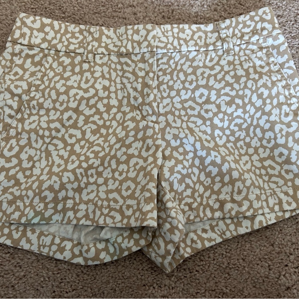 Stylish Tan Leopard Print Women's Shorts